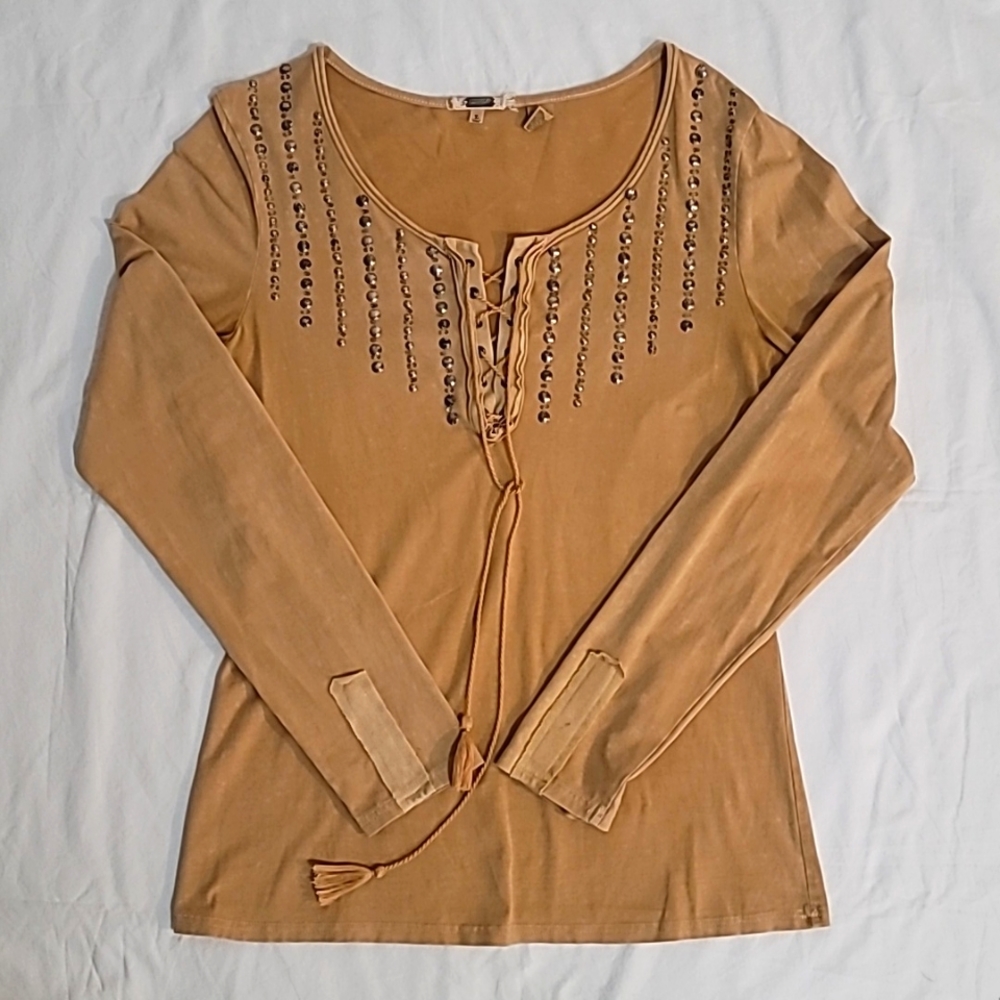Gimmicks Long Sleeve Embellished Top - Sz L